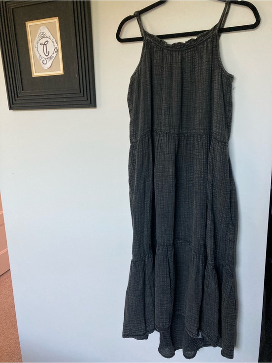Daily Practice Dresses & Skirts - Anthropologie daily practice Black Textured Maxi Sundress with Spaghetti Straps